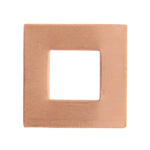 Copper Blank Washer Square 24g 17mm with 8mm hole