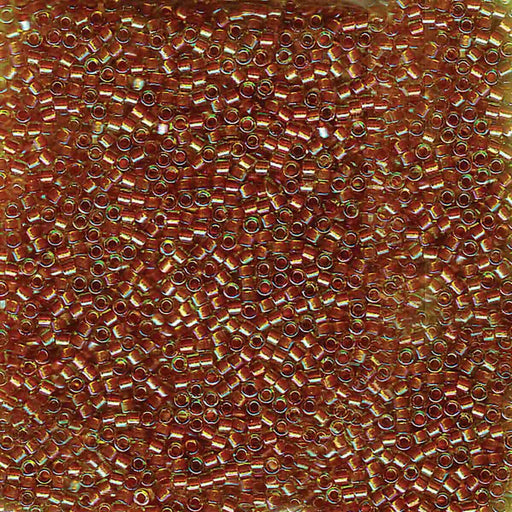 Miyuki Delica 11/0 sparkle dark topaz lined chartreuse AB (DB1735)