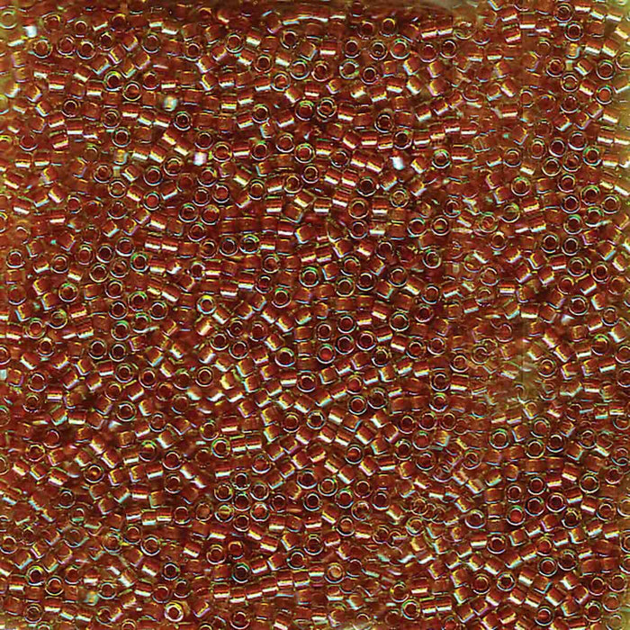 Miyuki Delica 11/0 sparkle dark topaz lined chartreuse AB (DB1735)