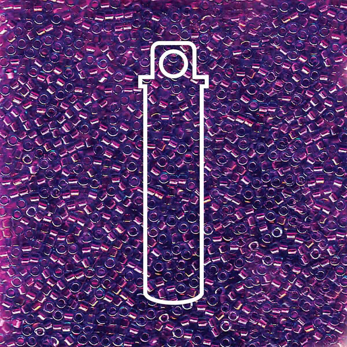 DB1755 Fuschia Lined Aqua AB 11/0