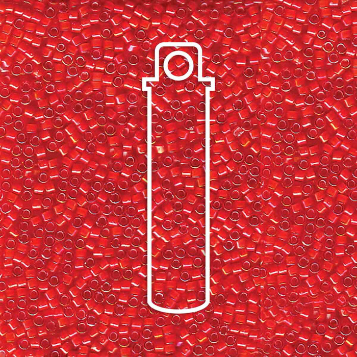 Db1780 White Lined Flame Red AB 11/0