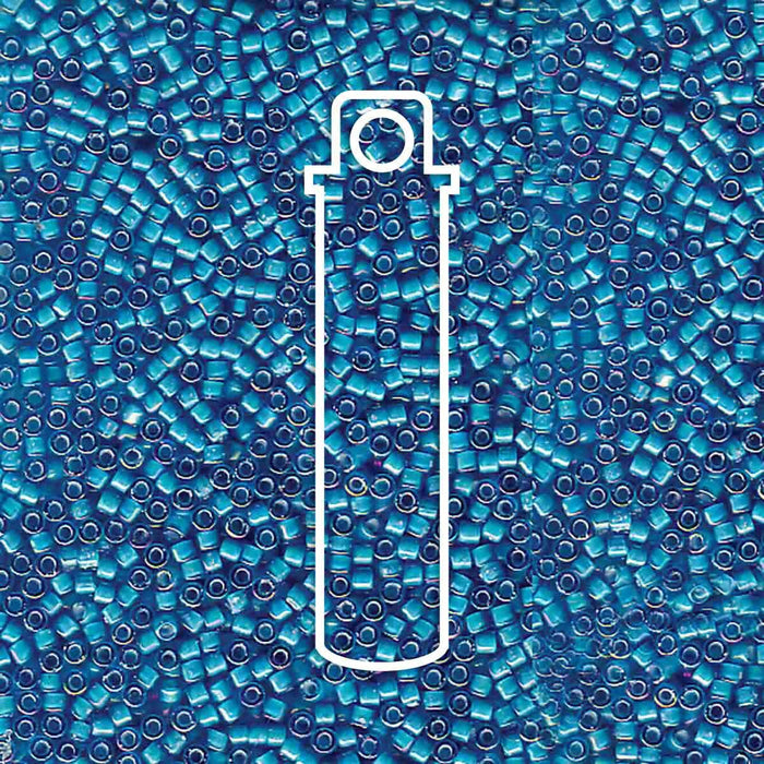 DB1783 White Lined capri Blue AB 11/0