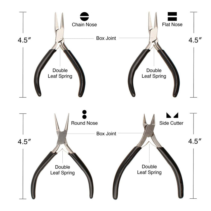 Four Essential Pliers in a Handy case! 115mm