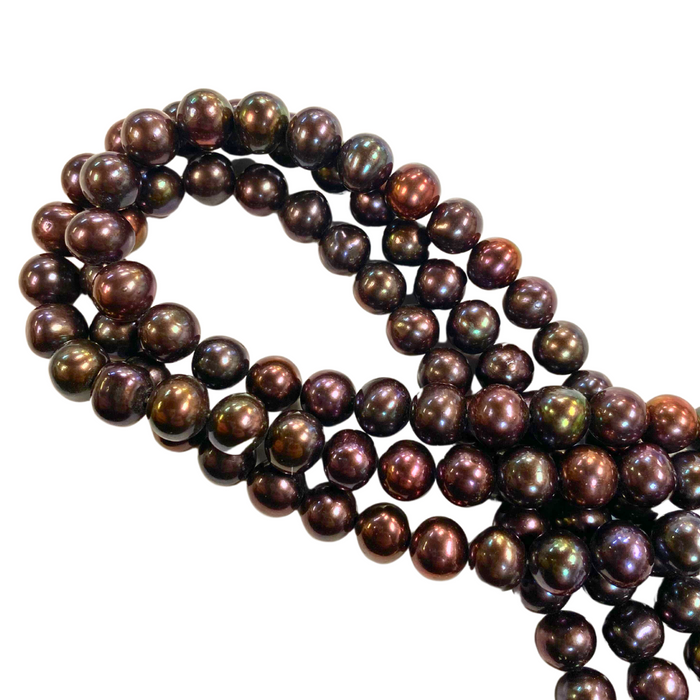 10mm Round Purple Iridescent Freshwater Pearls