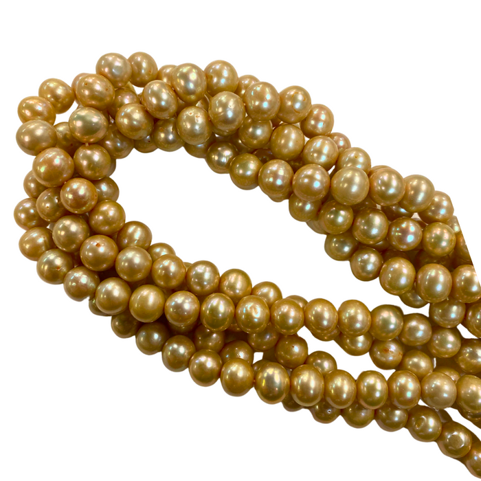 10mm Gold Round Pearls