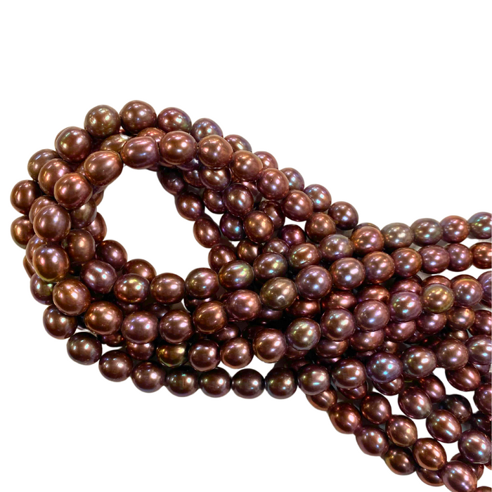 Oval Shaped Iridescent Purple Fresh Water Pearls