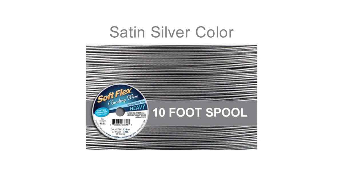 Soft Flex Wire Satin Silver Small 10 Foot Spool (Choose Thickness)