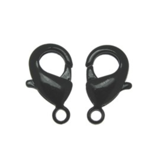 Black Lobster Clasp 18x10mm 2pcs