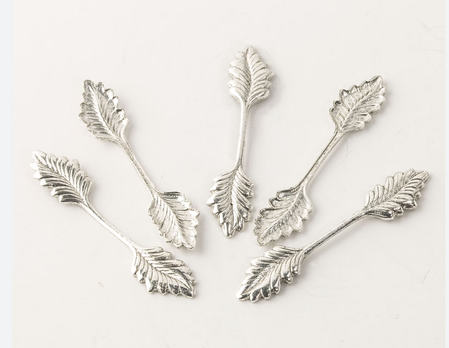 Silver Plated fold over glue-on leaf bail 19mm 5pcs