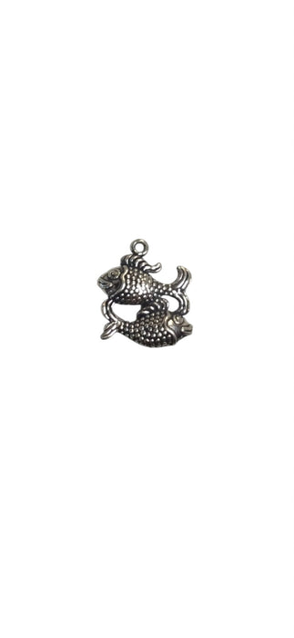 Sterling Silver Charm, Pisces 3D
