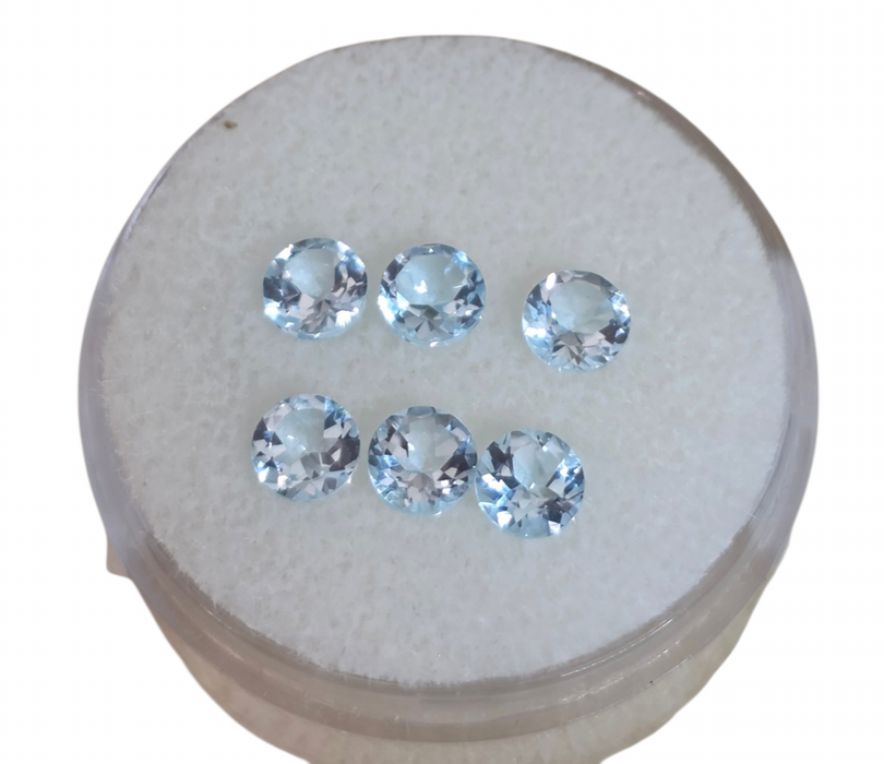 Sky blue topaz faceted stones 4mm