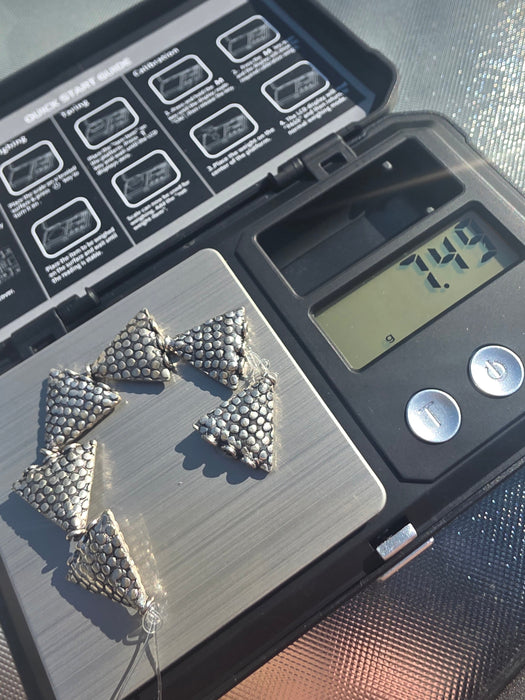 Sterling bali style beads triangles