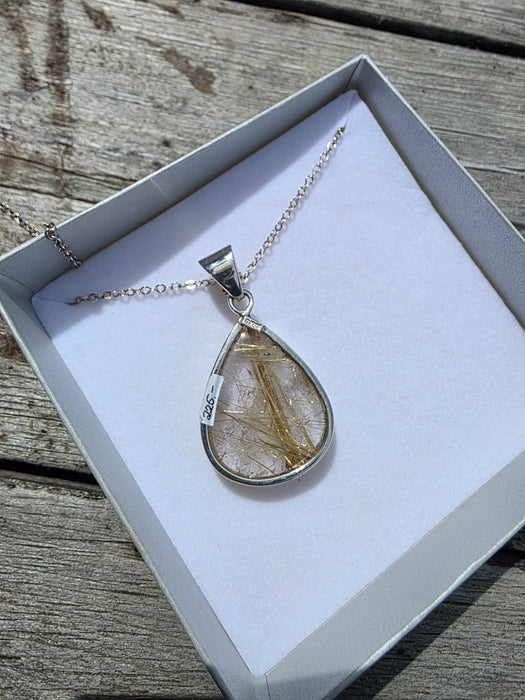Golden Rutile Quartz Pendant on chain