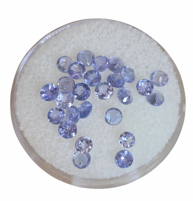 Tanzanite faceted gemstones 3mm