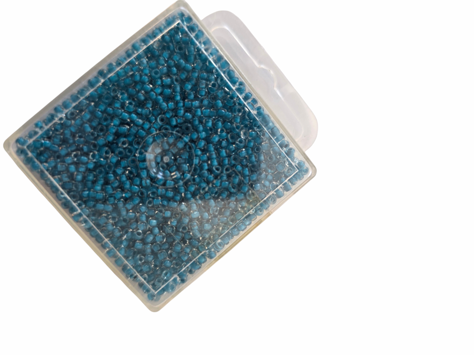 Deep Teal lined crystal 11/0 20g (#21)