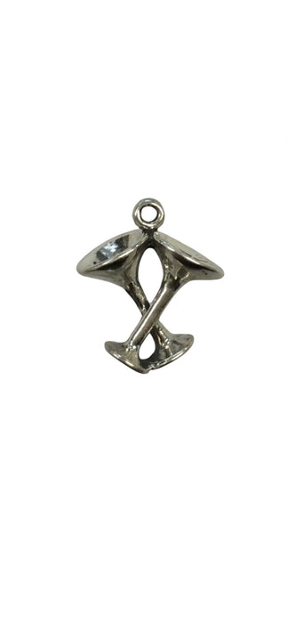 Sterling Silver Charm, Martini Glass Pair 3D