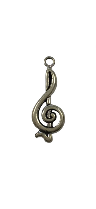 Sterling Silver Charm, Treble Clef Large