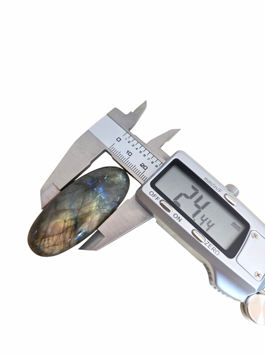 Labradorite cabochon oval large flashy orange blue gold
