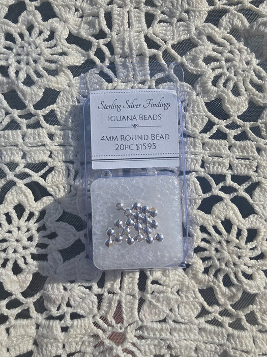 4mm sterling beads