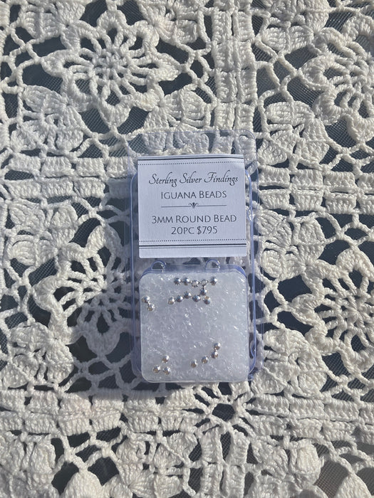 3mm beads sterling pack