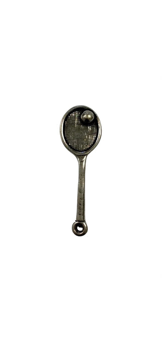 Sterling Silver Charm Tennis Racket with Ball