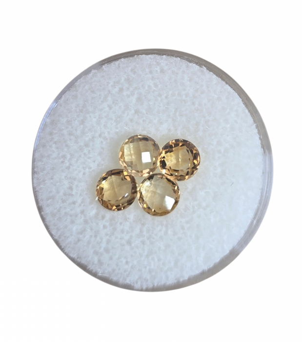 Citrine checkerboard faceted 5mm