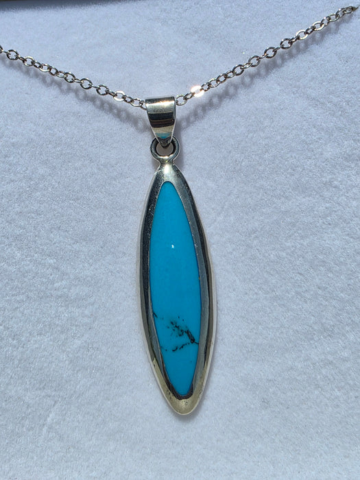 Sterling turquoise pendant on chain