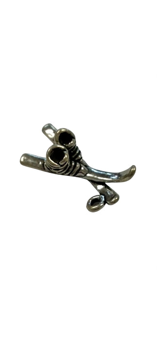 Sterling Silver Charm, Skis and Boots 3D