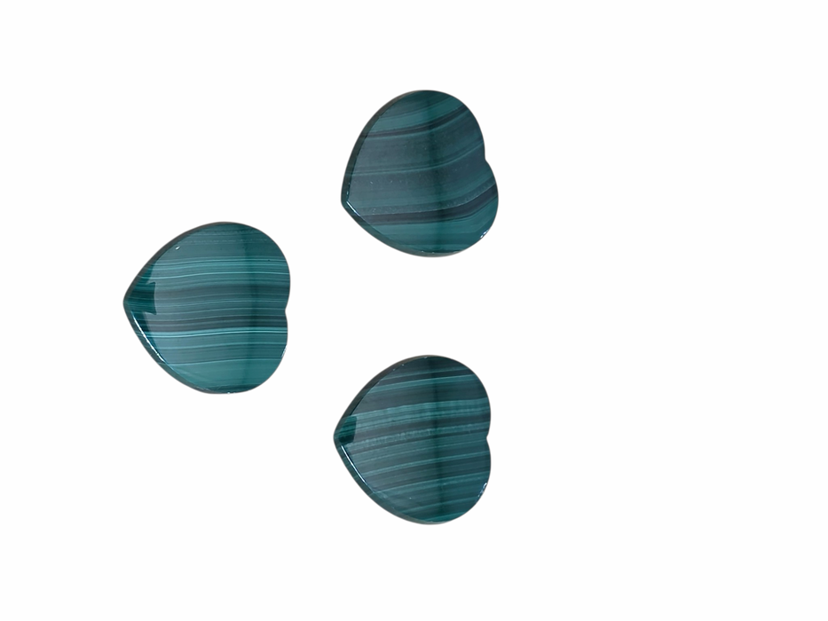 15mm heart malachite cabochon