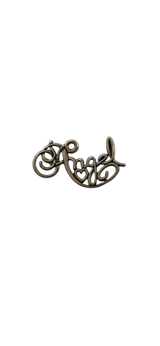 Sterling Silver Charm, Angel in Script