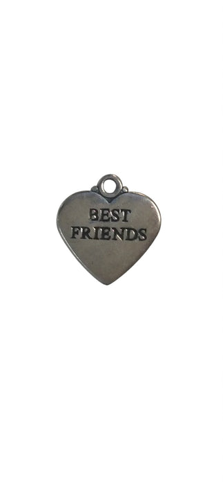 Sterling Silver Charm, Heart with Best Friends