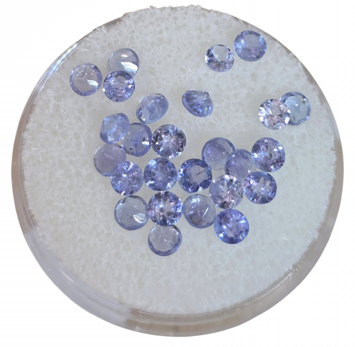 Tanzanite faceted gemstones 3mm