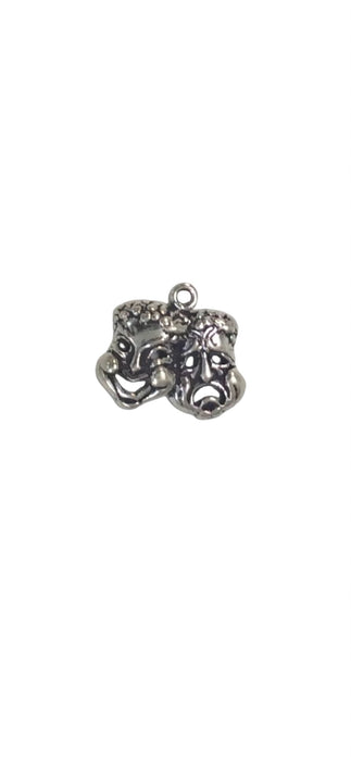 Sterling Silver Charm, Comedy & Tragedy Masks Large