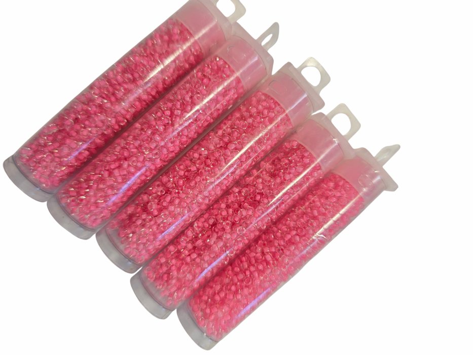 Pink lined crystal 11/0 10g (#16)