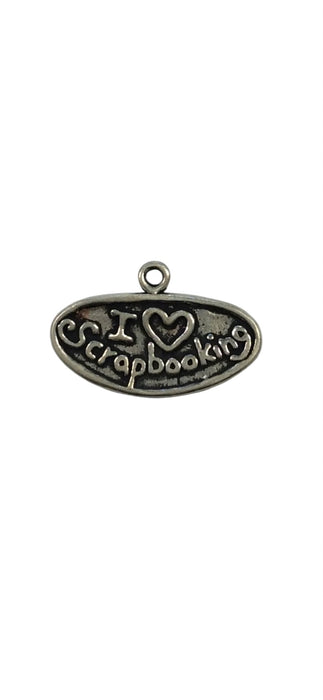 Sterling Silver Charm, I Love Scrapbooking