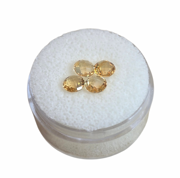 Citrine checkerboard faceted 5mm