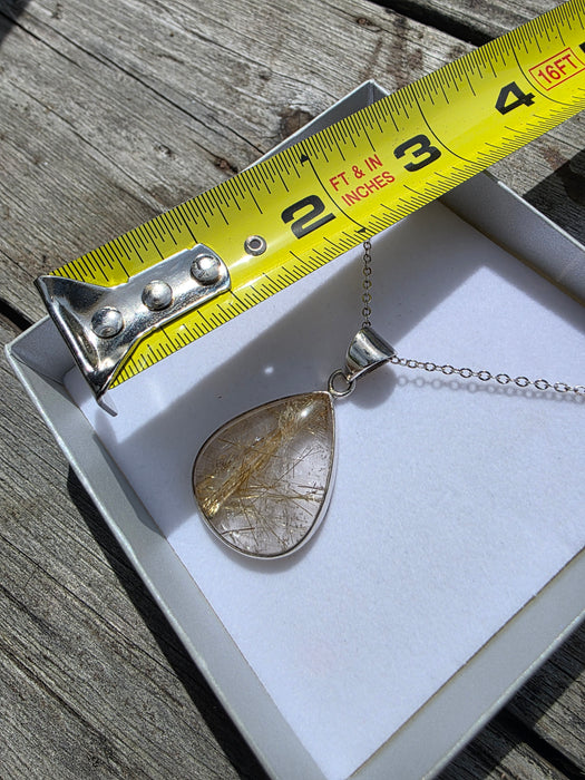 Golden Rutile Quartz Pendant on chain