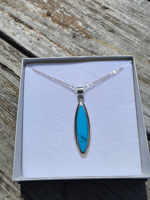 Sterling turquoise pendant on chain