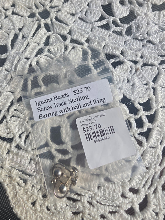Sterling clip on earring findings 1pr screw back