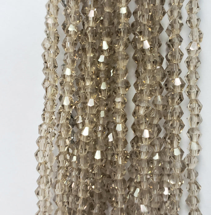 3MM BICONE CRYSTAL STRAND 18.5" - TAUPE
