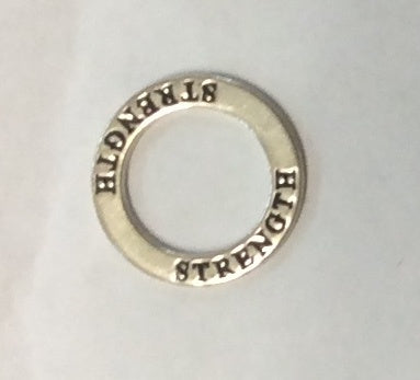 Sterling Silver Charm, Strength Ring