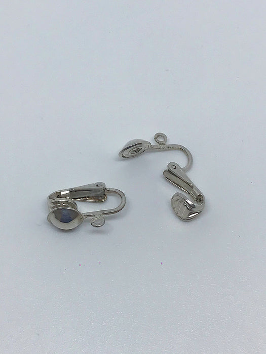 Sterling Clip-On Earrings with half ball and ring 1 pair