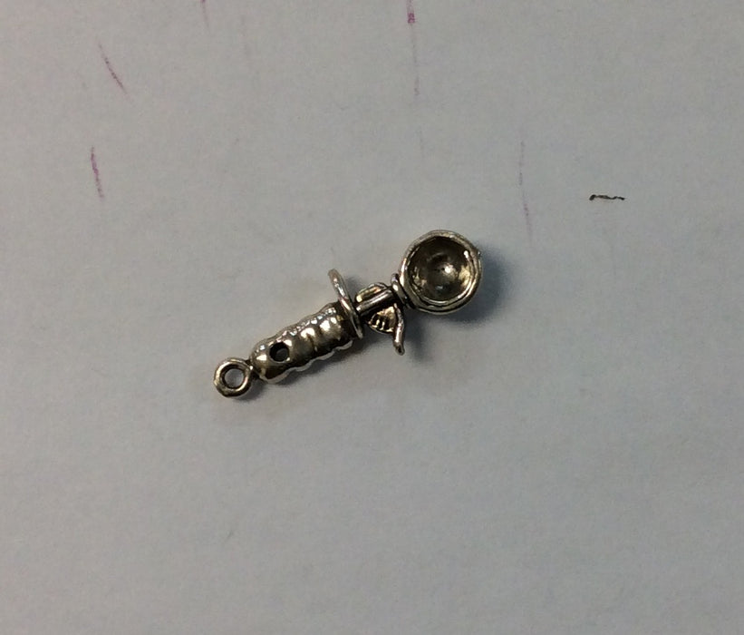 Sterling Silver Charm, Ice Cream Scoop 3D