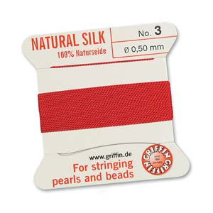 Griffin Silk Size No.3 Red 2 Meters with Needle