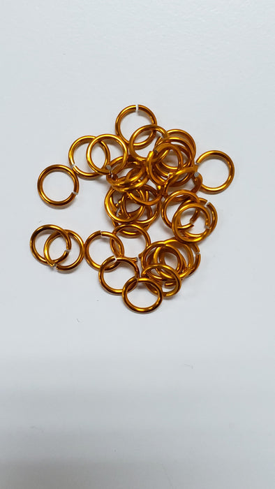 Jump Rings Orange Aluminum 18swg 3/16" (5.0mm)ID 4.2AR 100pc