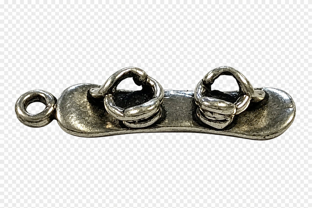 Sterling Silver Charm, Snowboard 3D