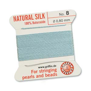 Griffin Silk Size No.8 Turquoise 2 Meters with Needle