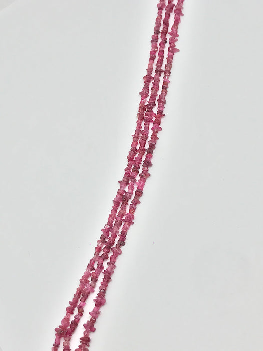 Red Spinel - tiny chips bead strand