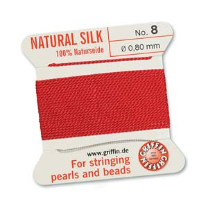 Griffin Silk Size No.8 Red 2 Meters with Needle
