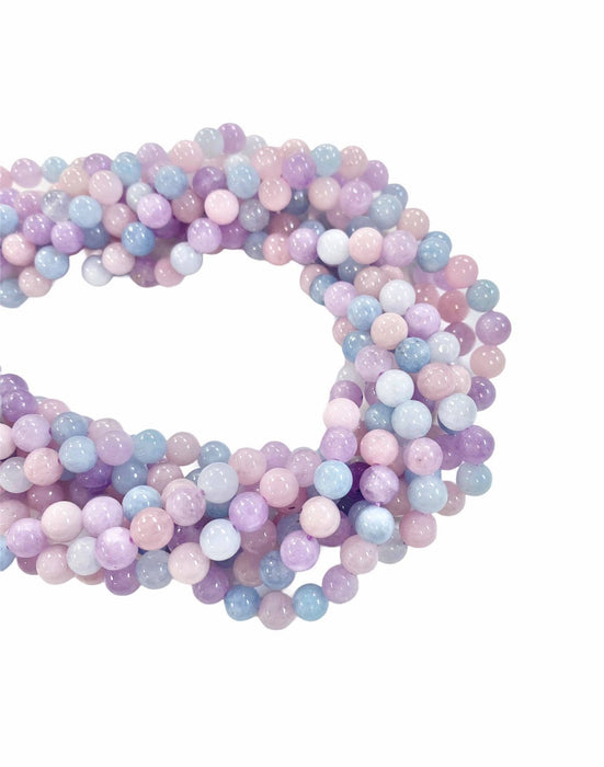 6mm Rose Quartz, Lavender Amethyst and Aquamarine Round 16" Strand